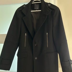 Orvieto Men Black Wool Coat size Medium
